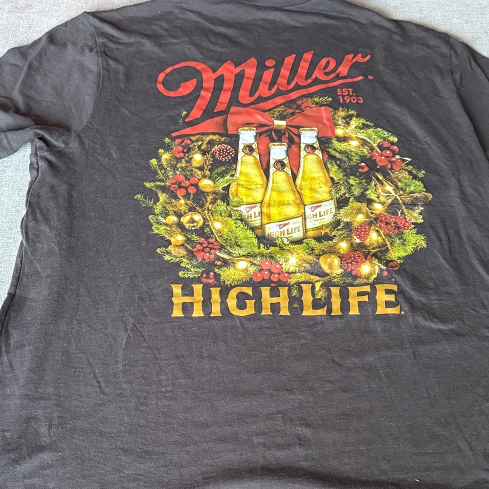 Miller High Life Black Christmas Short Sleeve Tee